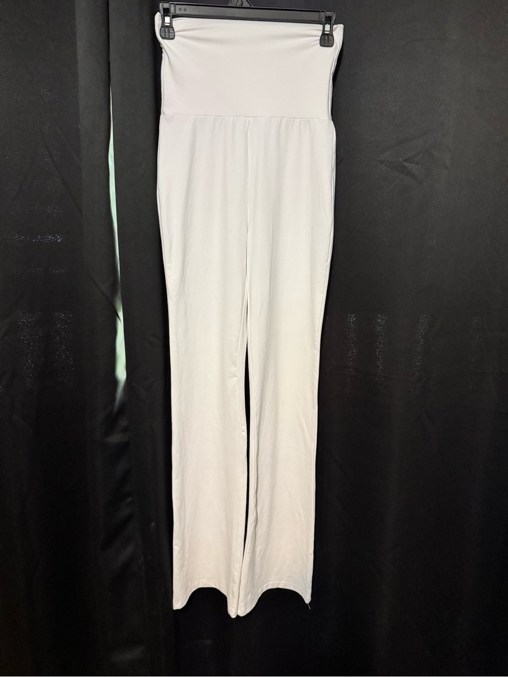 High-Waist White Stretch Palazzo Pants